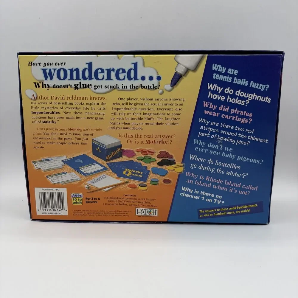 Malarky Bluffing Board Game 1998 Patch - Complete